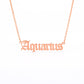 Old English Zodiac Name Necklace