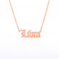 Old English Zodiac Name Necklace