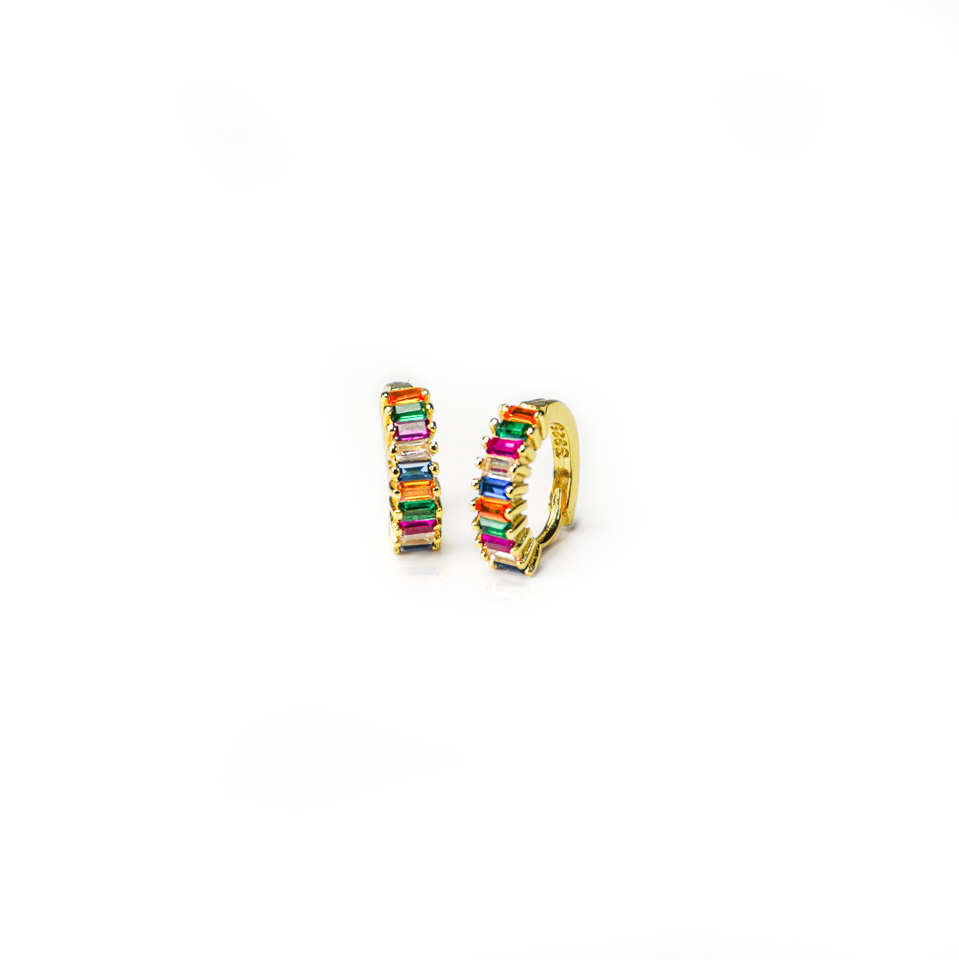 Rainbow Huggie earrings