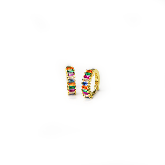 Rainbow Huggie earrings